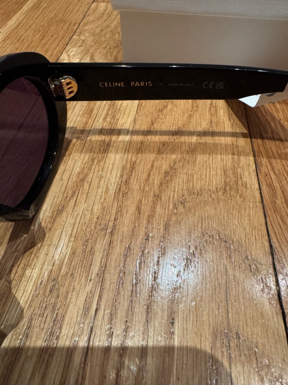 CELINE - Triomphe 52mm Oval Sunglasses - Shiny Black Blue - Picture 13 of 14
